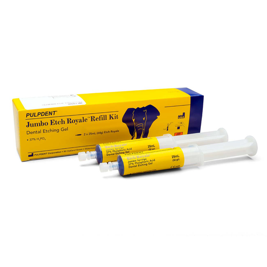 Etch Royale Dental Etching Gel, 37% Phosphoric Acid, Jumbo Syringe Refill, 25 ml, Dark Blue, 2/Pk