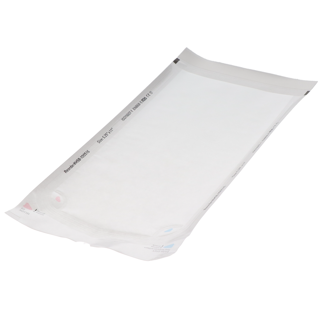 Sterilization Pouch, Class 4, Self-Sealing, Clear, 5.25" x 11", 200/Pk
