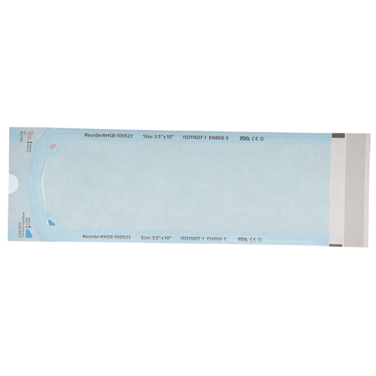 Sterilization Pouch, Class 4, Self-Sealing, Blue Film, 3.50" x 10", 200/Pk