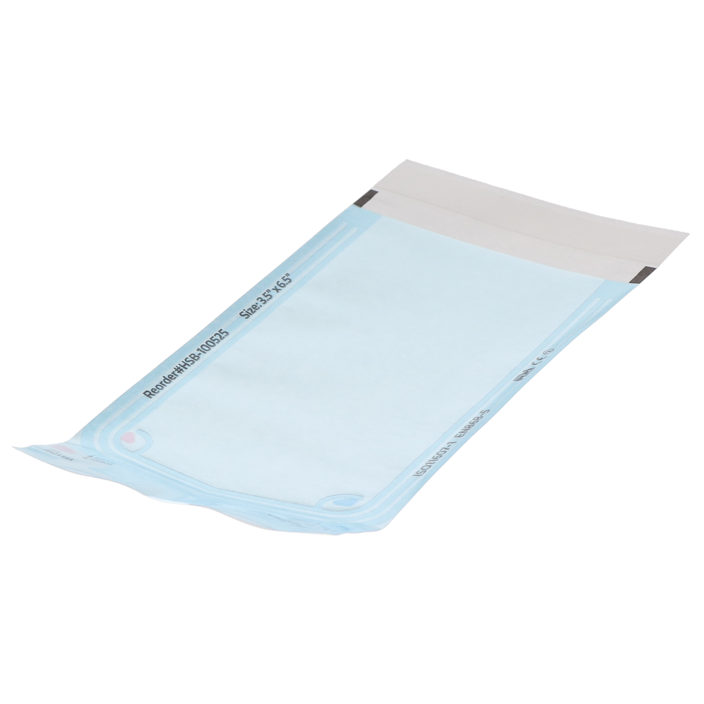 Sterilization Pouch, Class 4, Self-Sealing, Blue Film, 3.50" x 6.5", 200/Pk