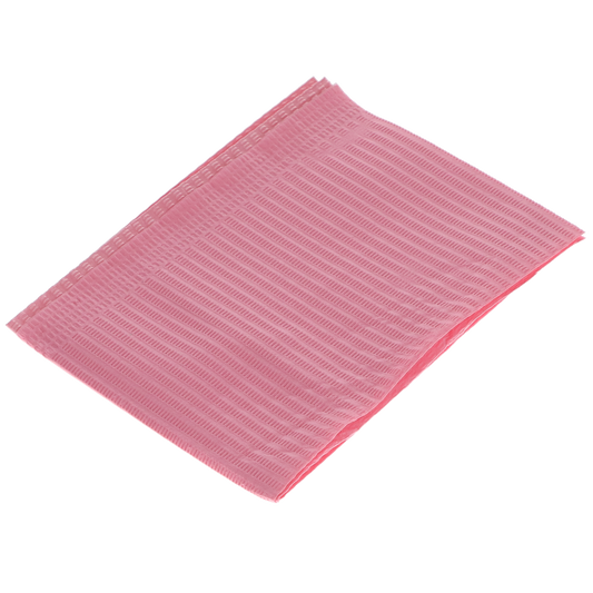 Disposable Bibs, 2+1 Ply, 13" x 18", Dusty Rose, 500/Pk