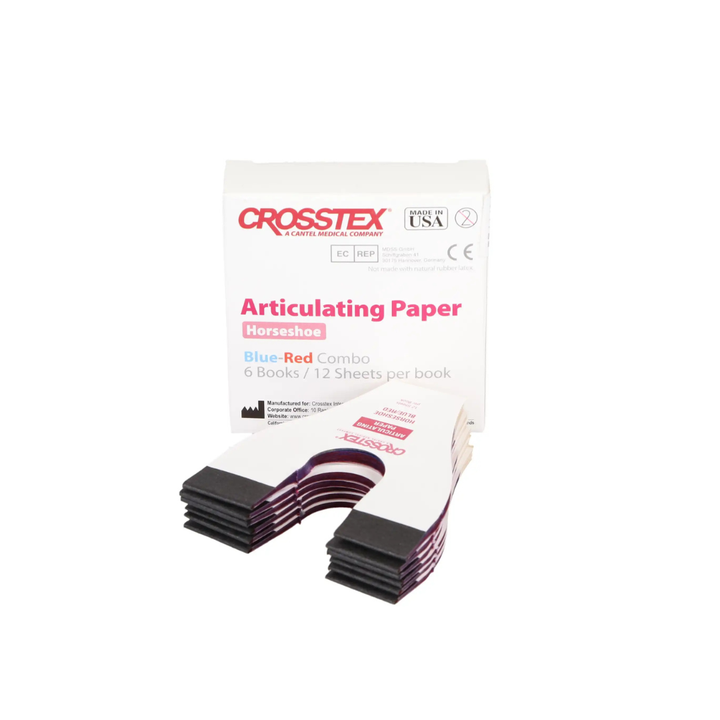 Articulating Paper, Horseshoe, 89 microns, Blue/Red Combo, 6/Box