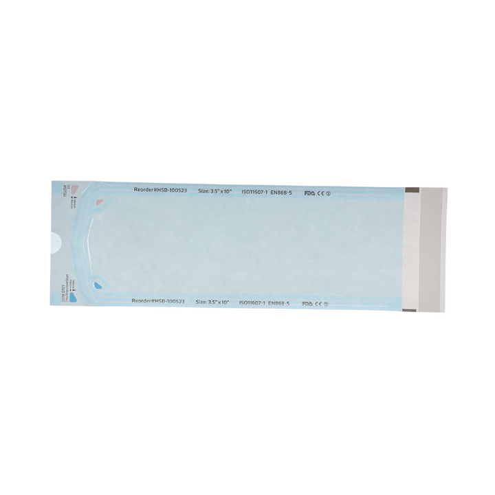 Sterilization Pouch, Class 4, Self-Sealing, Blue Film, 3.50" x 10", 200/Pk