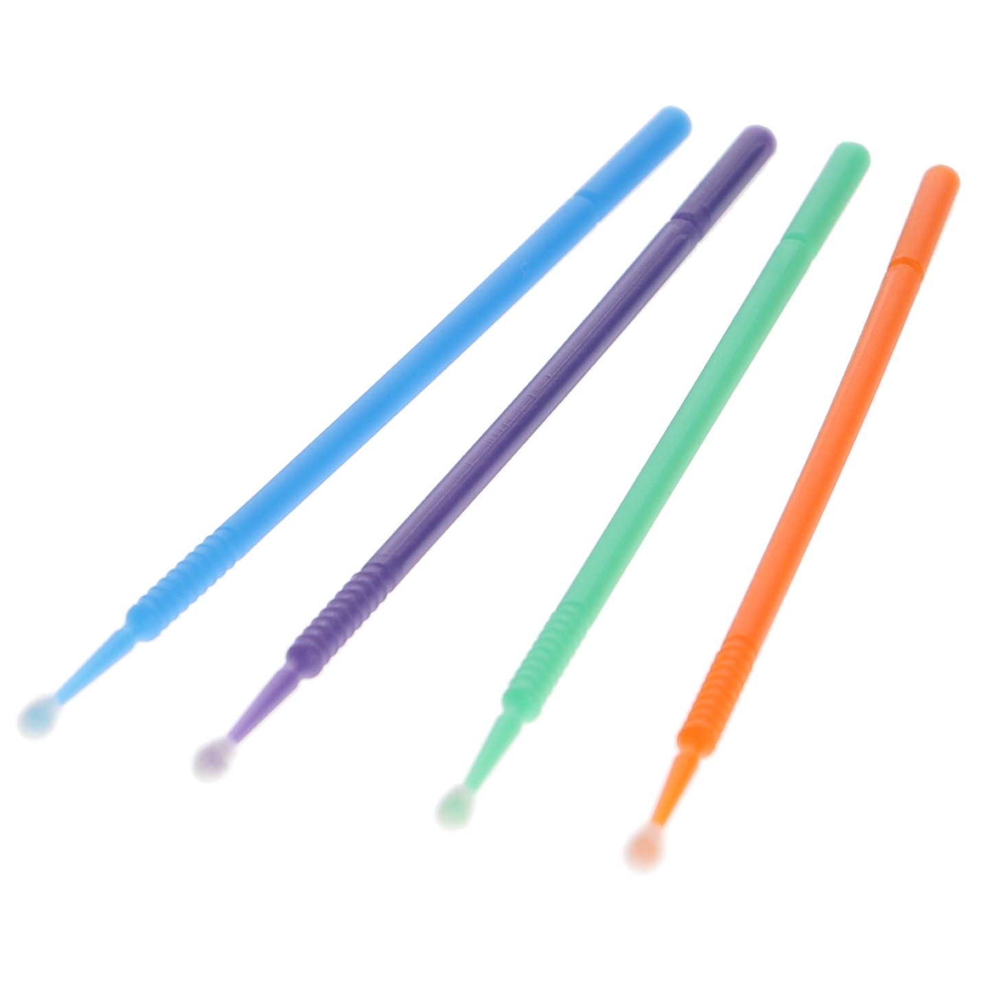 Micro-Brush Disposable Applicators, Regular, Assorted, Blue/Geen/Orange/Purple, 4 x 100/Pk