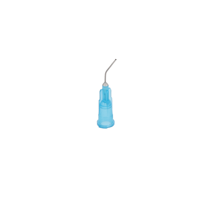 Pre-Bent Applicator Tips, 25 Ga, Blue (Etch), 100/Pk
