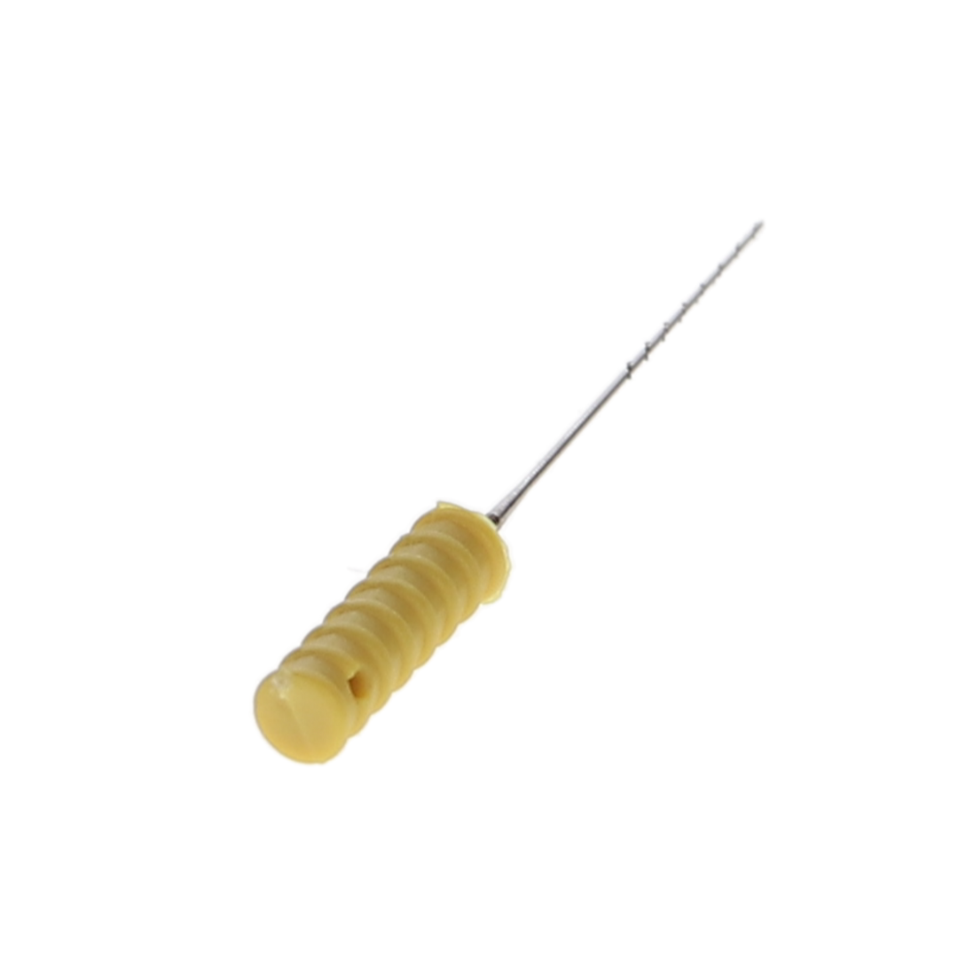 Barbed Broaches, 21 mm, # 2, Sterile, XX-Fine, Yellow, 10/Pk