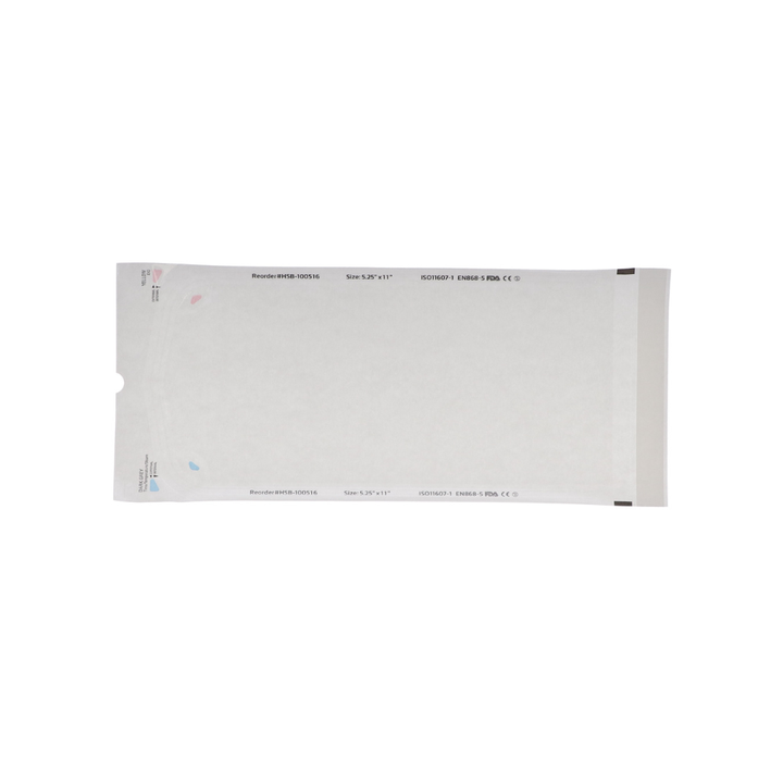 Sterilization Pouch, Class 4, Self-Sealing, Clear, 5.25" x 11", 200/Pk