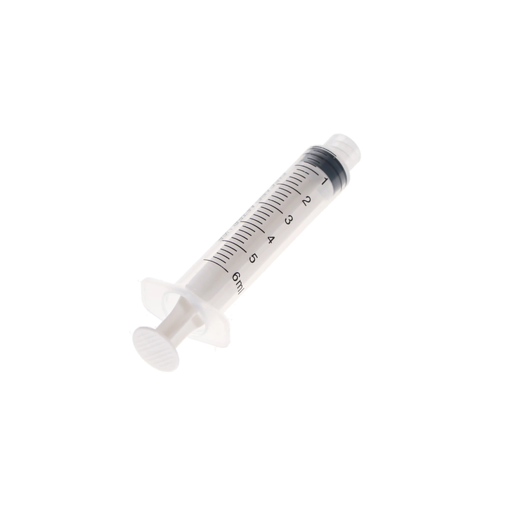 Disposable Luer Lock Syringes, Plastic, 6 cc, 100/Pk