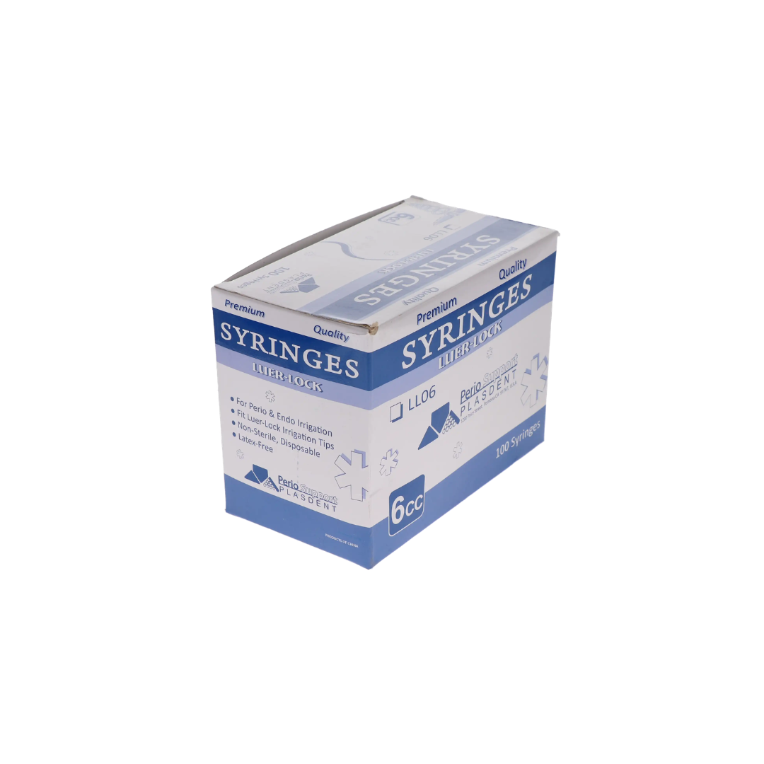 Disposable Luer Lock Syringes, Plastic, 6 cc, 100/Pk