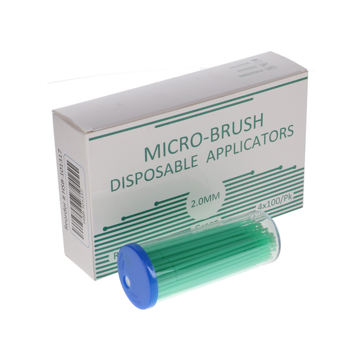 Micro-Brush Disposable Applicators, Regular, Green, 4 x 100/Pk