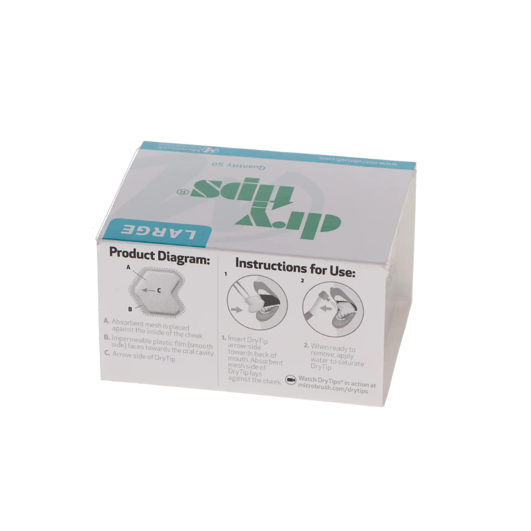 Dry Tips Cotton Roll Substitute, Adult, Large, 50/Pk