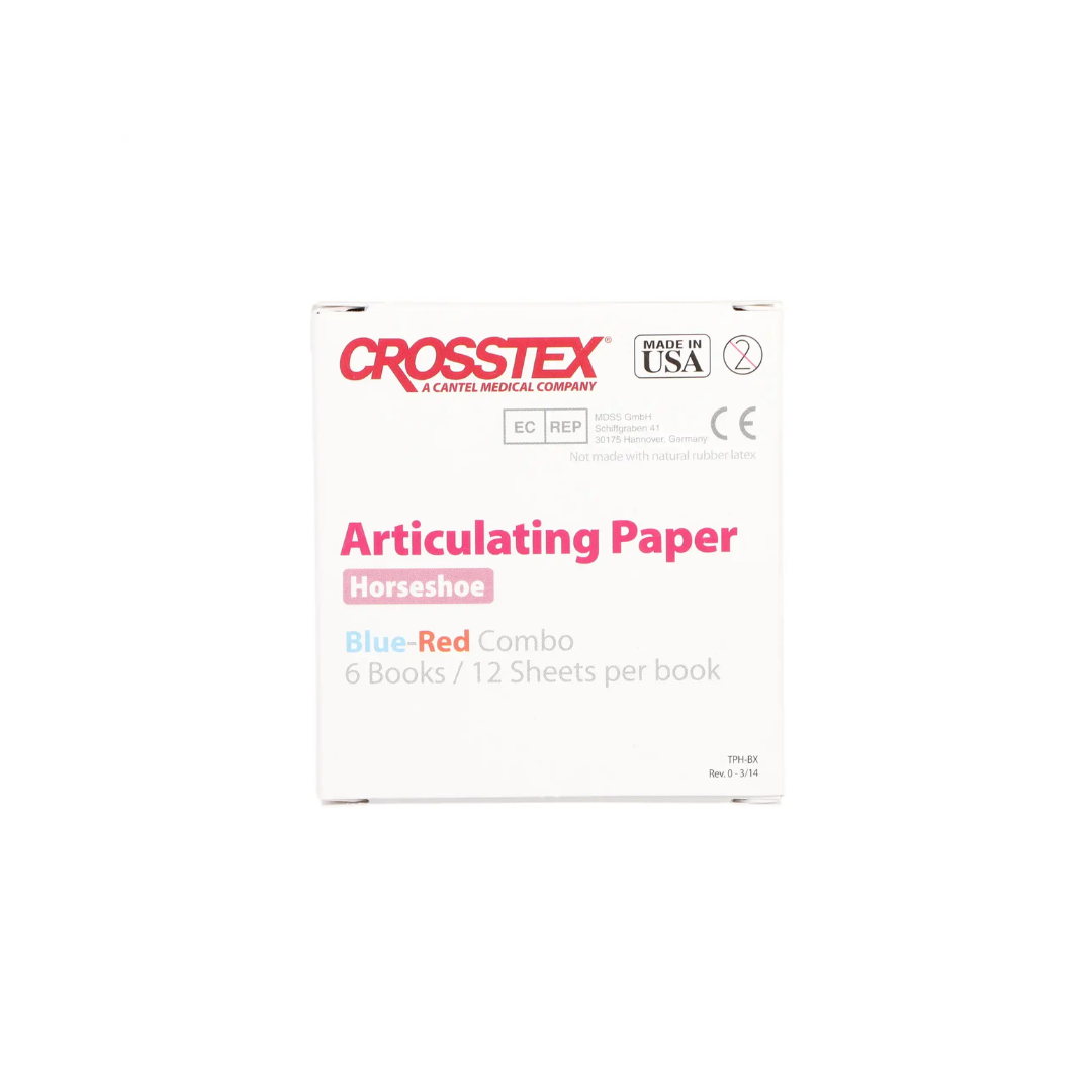 Articulating Paper, Horseshoe, 89 microns, Blue/Red Combo, 6/Box