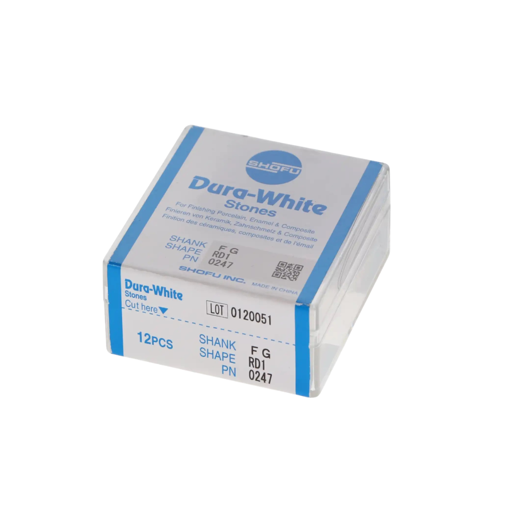 Dura-White Stones, FG, Round, # 030 (RD1), White, 12/Pk