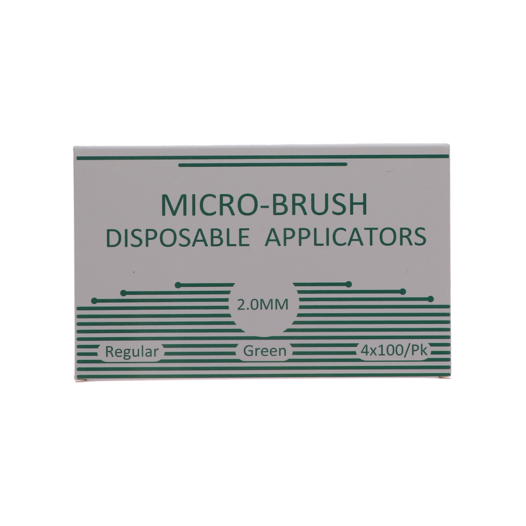Micro-Brush Disposable Applicators, Regular, Green, 4 x 100/Pk