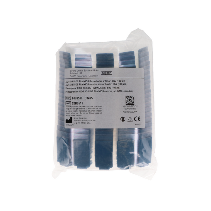 Xios XG Sensor Holder, Anterior Bite Blocks with Adhesive, Blue, 100/Pk