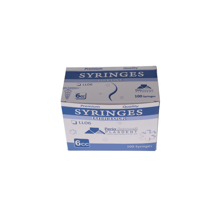 Disposable Luer Lock Syringes, Plastic, 6 cc, 100/Pk