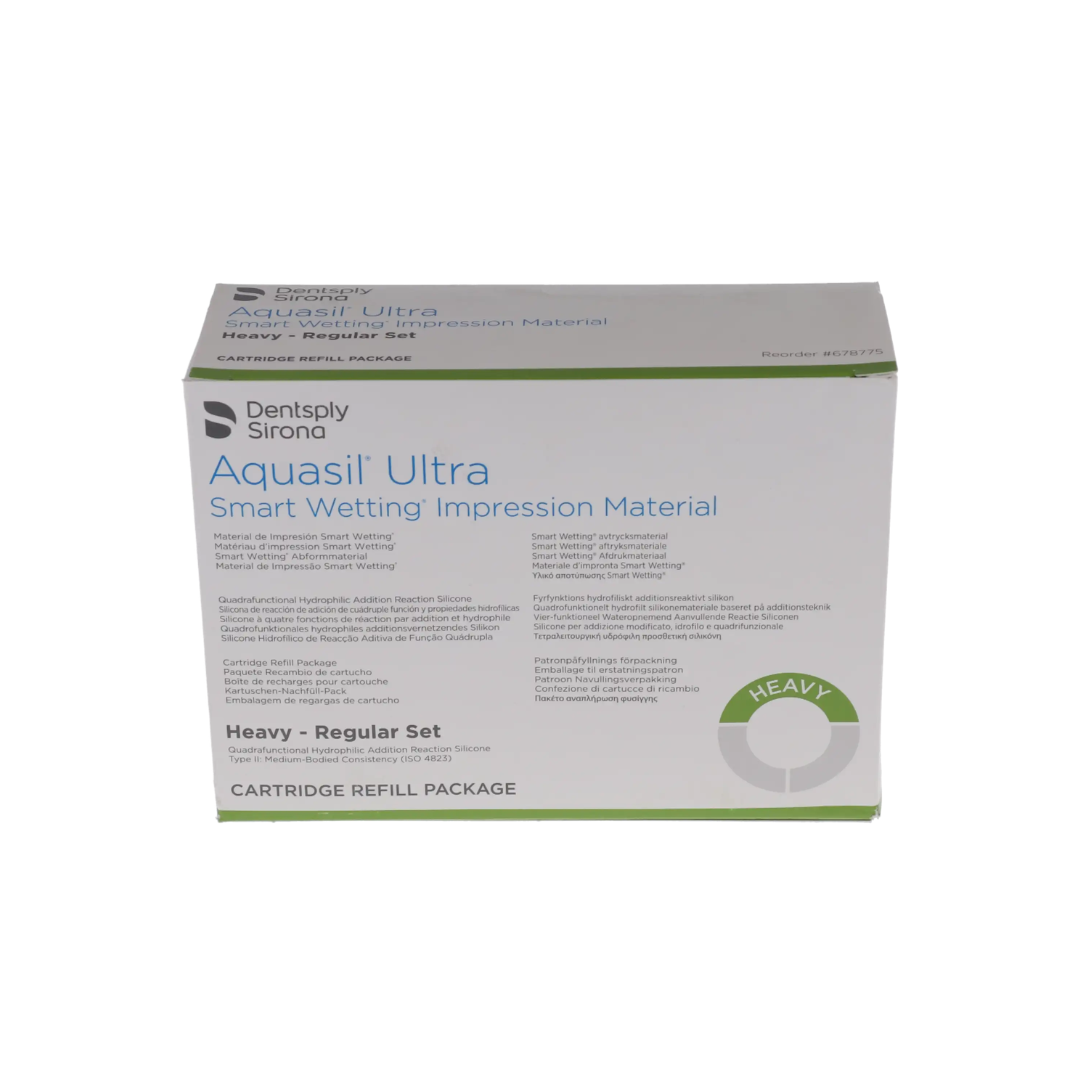 Aquasil Ultra Smart Wetting Impression Material, Cartridge Pack, Heavy Body, Regular Set, 50 ml, Mint, Light Green, 4/Pk